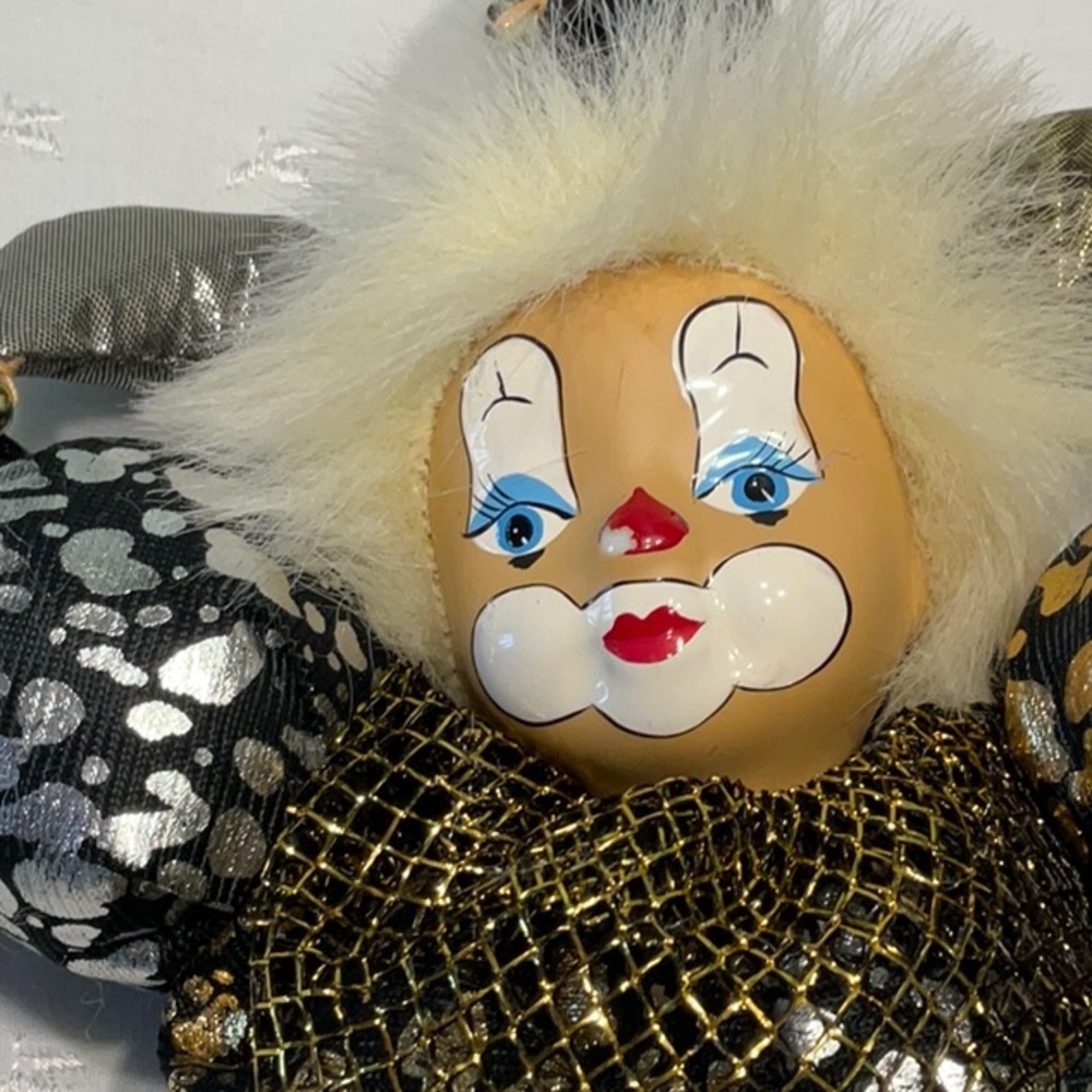 Porcelain Hand Painted Face Jester Doll - Picture 3 of 5